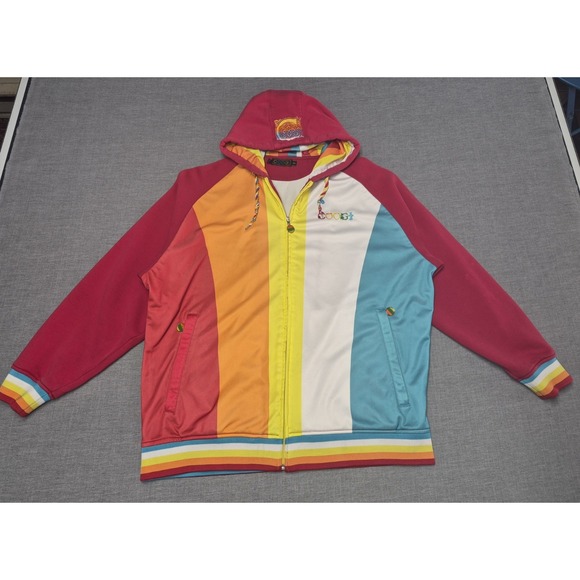 COOGI Other - COOGI Colorblock Full Zip Hoodie Vintage Y2K Logo Patch Rainbow Stripe 4XL Rare